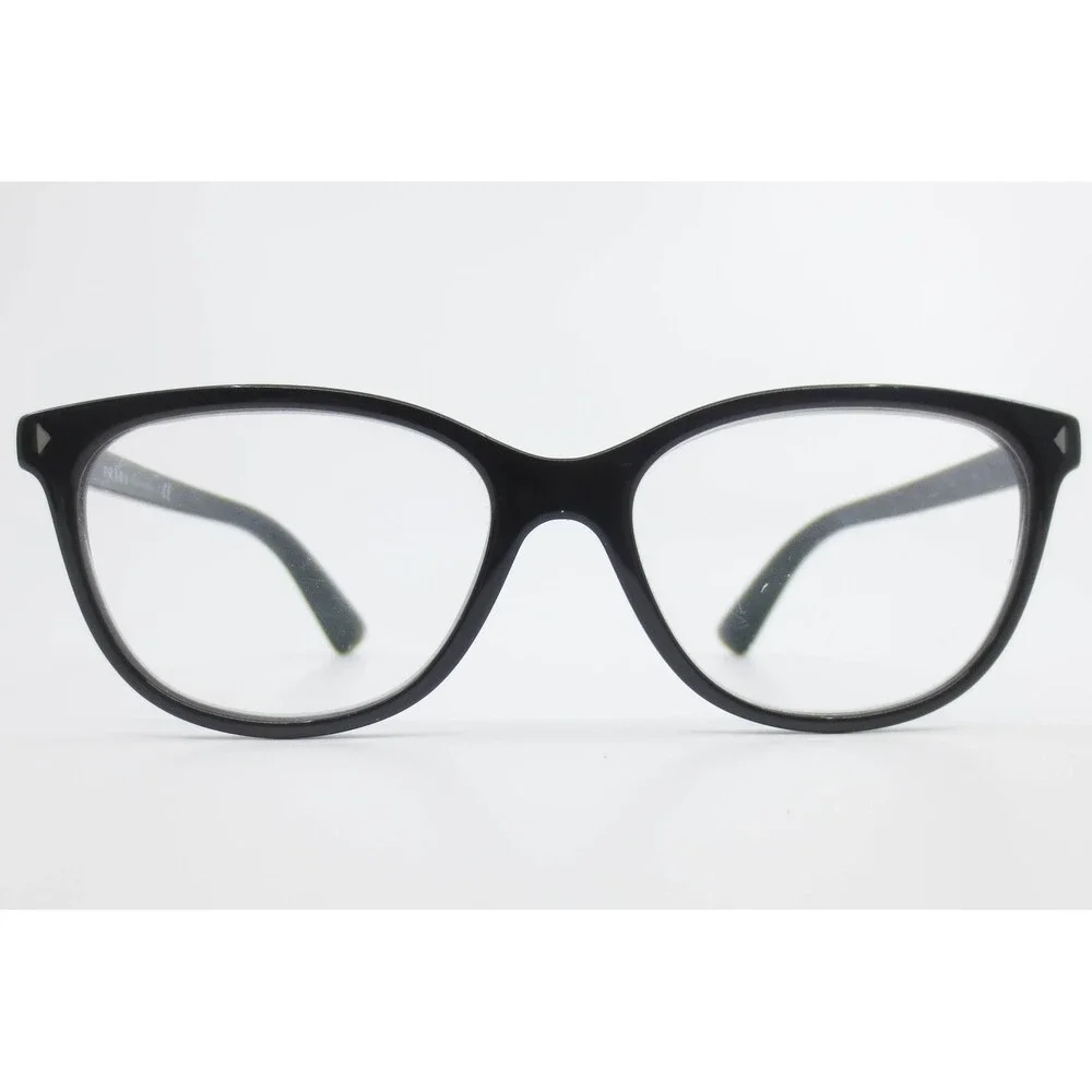 Prada VPR 02T Black Cat Eye Eyeglasses Frames 53-17-140 Made in Italy